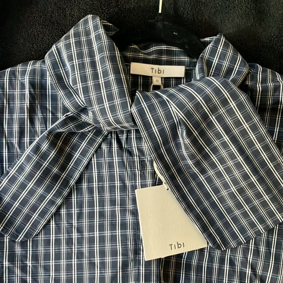 Tibi striped plaid babydoll dress - Size 0 - Picture 4 of 8